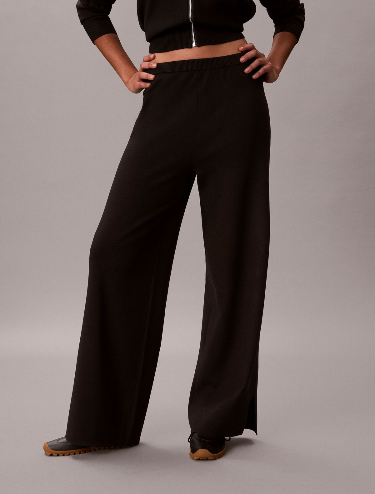 Relaxed Knit Wide Leg Pants - Calvin Klein Women
