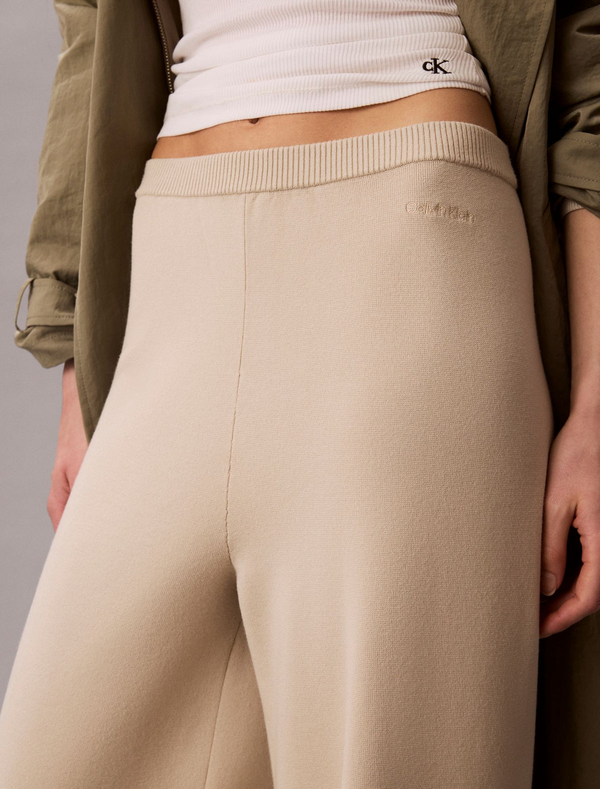 Relaxed Knit Wide Leg Pants - Calvin Klein Women