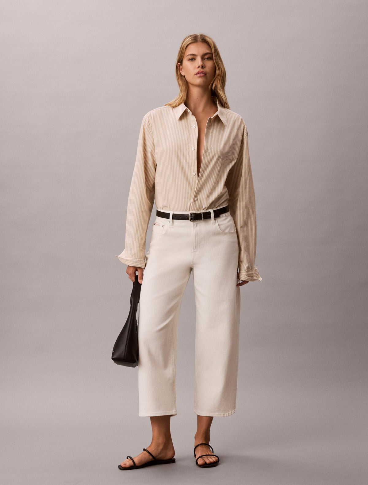 Barrel Leg Cropped Pants - Calvin Klein Women