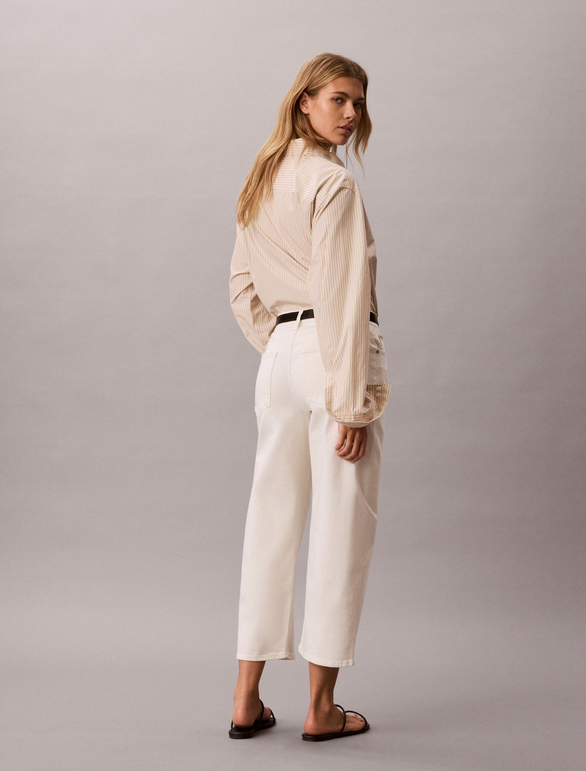 Barrel Leg Cropped Pants - Calvin Klein Women