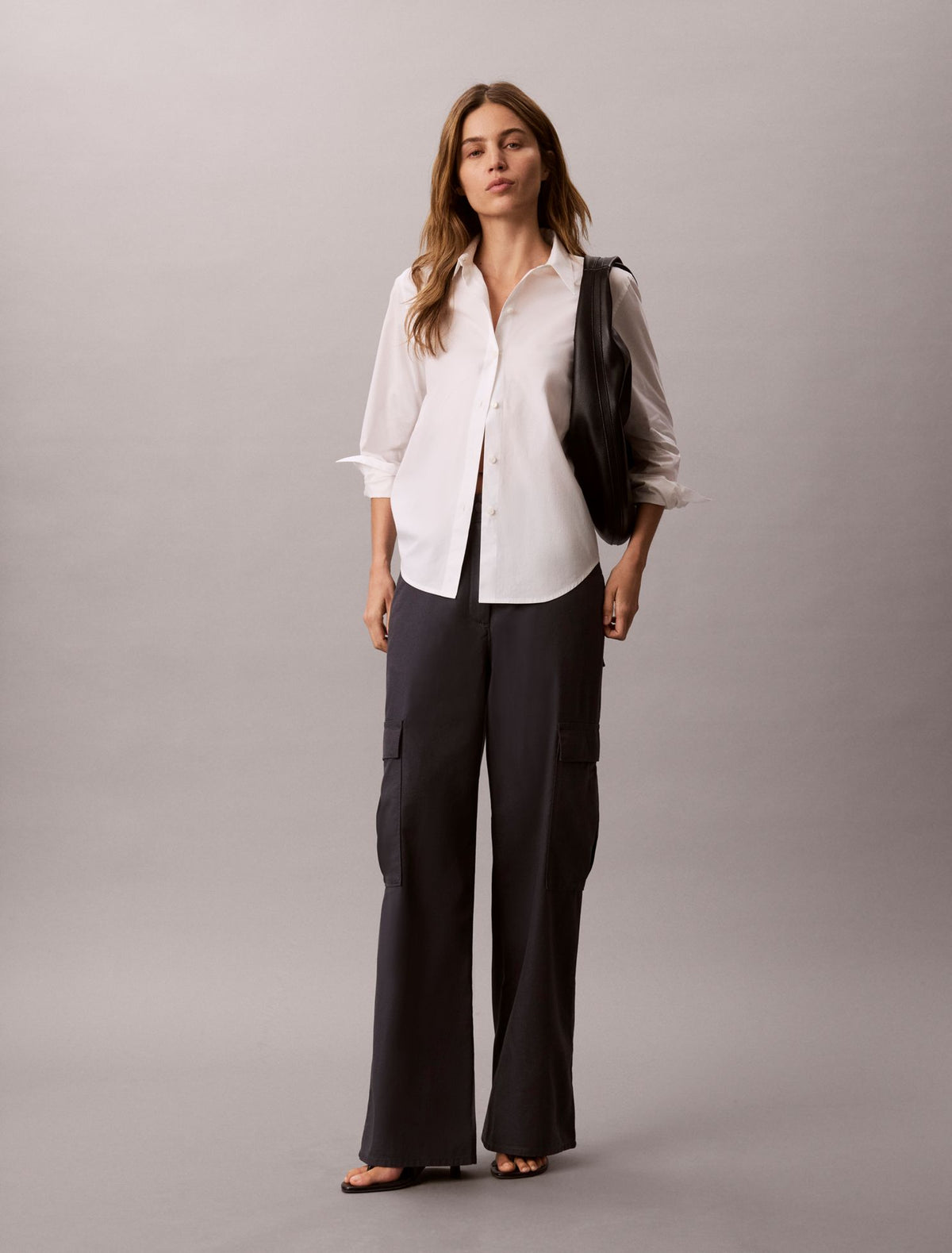 Cotton Stretch Twill Cargo Pants - Calvin Klein Women