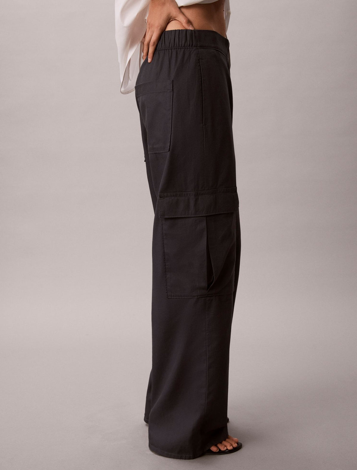 Cotton Stretch Twill Cargo Pants - Calvin Klein Women