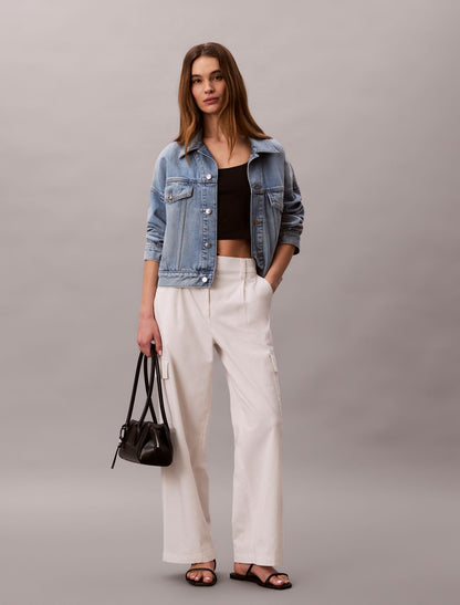 Cotton Stretch Twill Cargo Pants - Calvin Klein Women