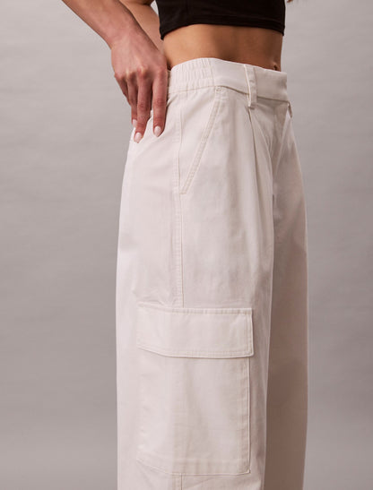 Cotton Stretch Twill Cargo Pants - Calvin Klein Women