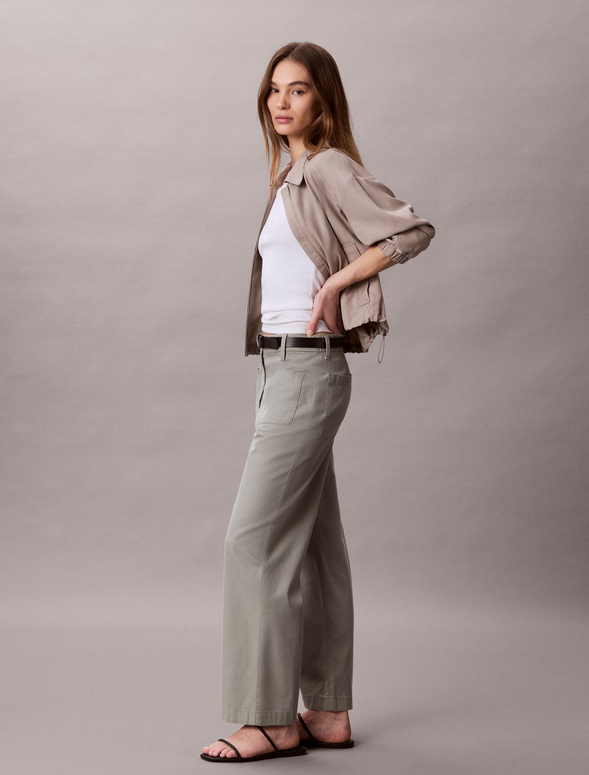 Marcy Twill Wide Leg Pants - Calvin Klein Women