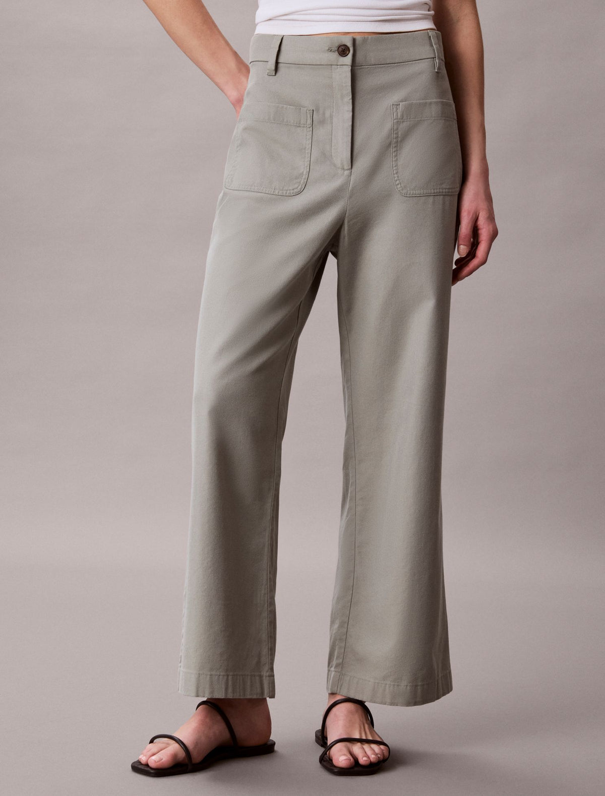 Marcy Twill Wide Leg Pants - Calvin Klein Women