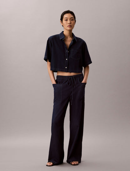 Cotton Lyocell Pull-On Cargo Pants - Calvin Klein Women