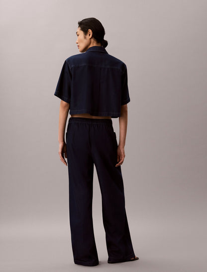 Cotton Lyocell Pull-On Cargo Pants - Calvin Klein Women