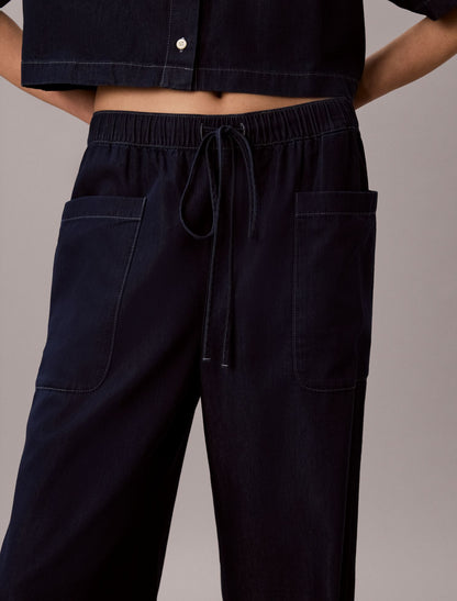 Cotton Lyocell Pull-On Cargo Pants - Calvin Klein Women