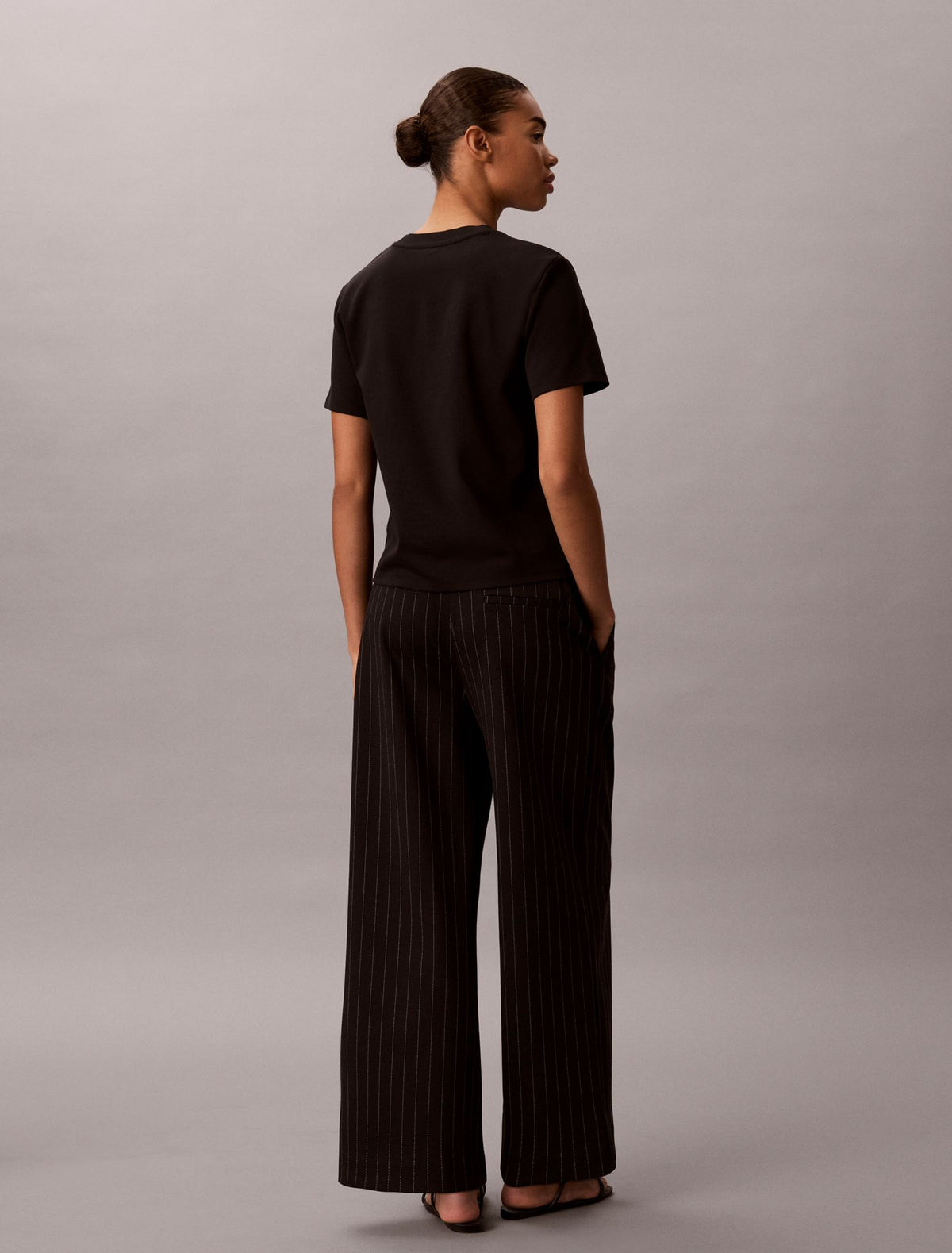 Ponte Stripe Wide Leg Pants - Calvin Klein Women
