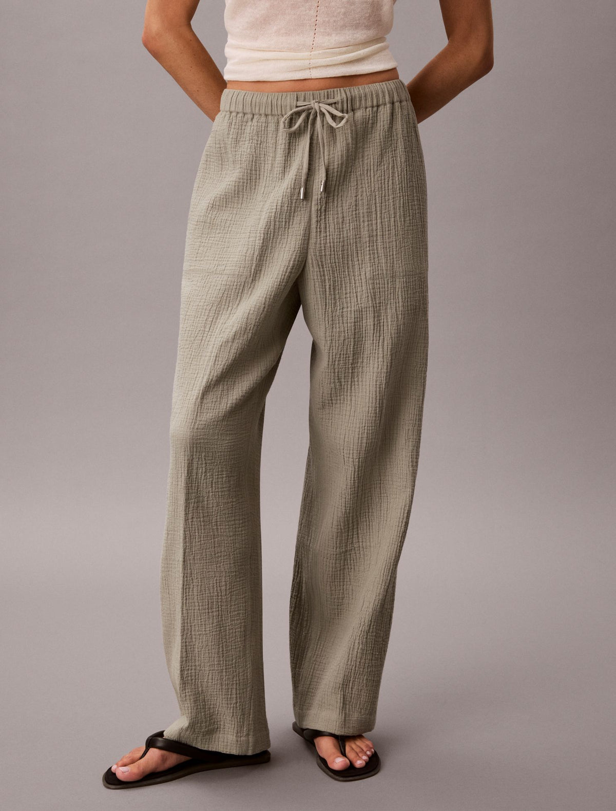 Double Gauze Pull-On Pants - Calvin Klein Women