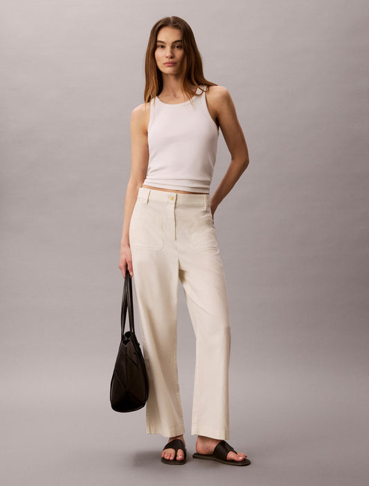 Marcy Twill Wide Leg Pants - Calvin Klein Women