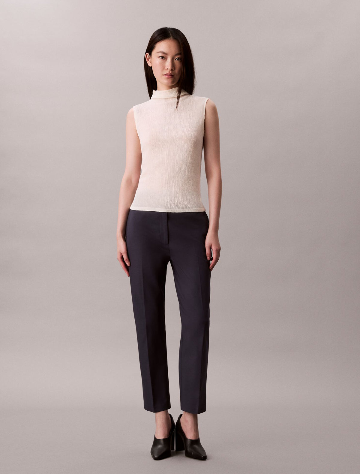 Cotton Stretch Straight Fit Chino Pants - Calvin Klein Women
