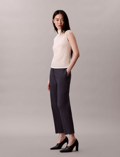 Cotton Stretch Straight Fit Chino Pants - Calvin Klein Women