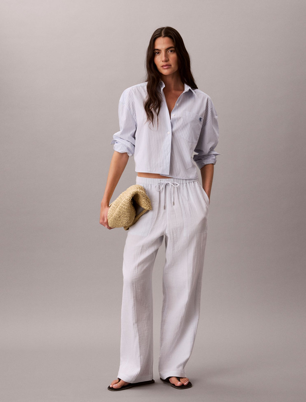 Double Gauze Pull-On Pants - Calvin Klein Women