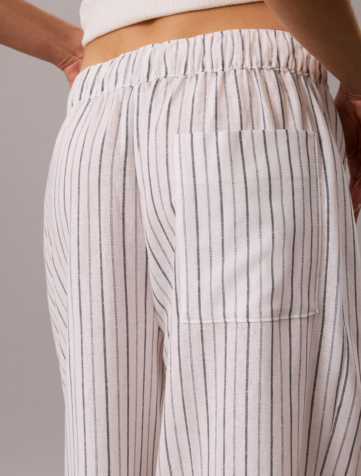 Linen Blend Pull-On Pants - Calvin Klein Women