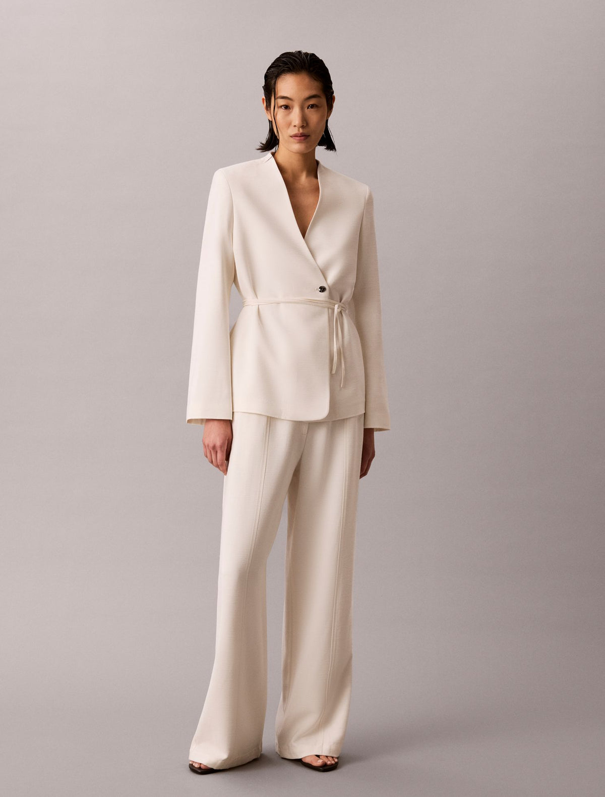 Textured Straight Pants - Calvin Klein Women