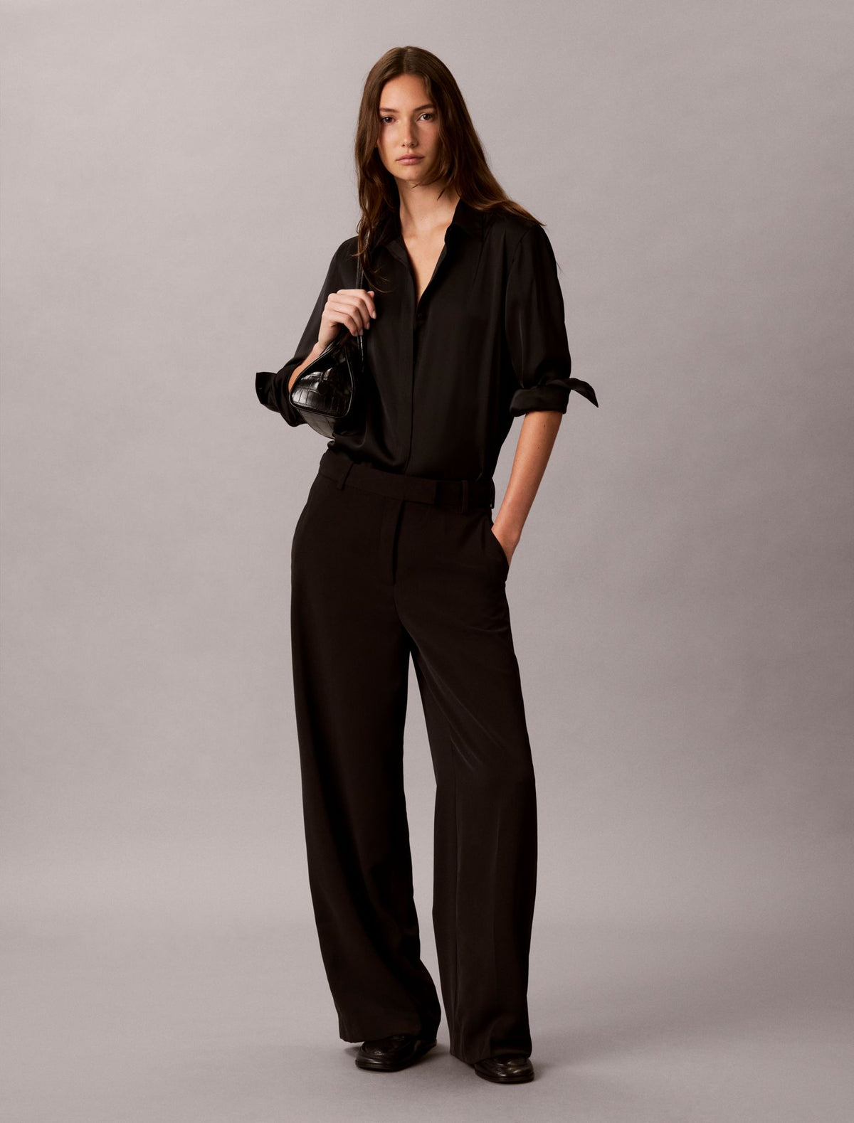 Twill Wide Leg Pants - Calvin Klein Women