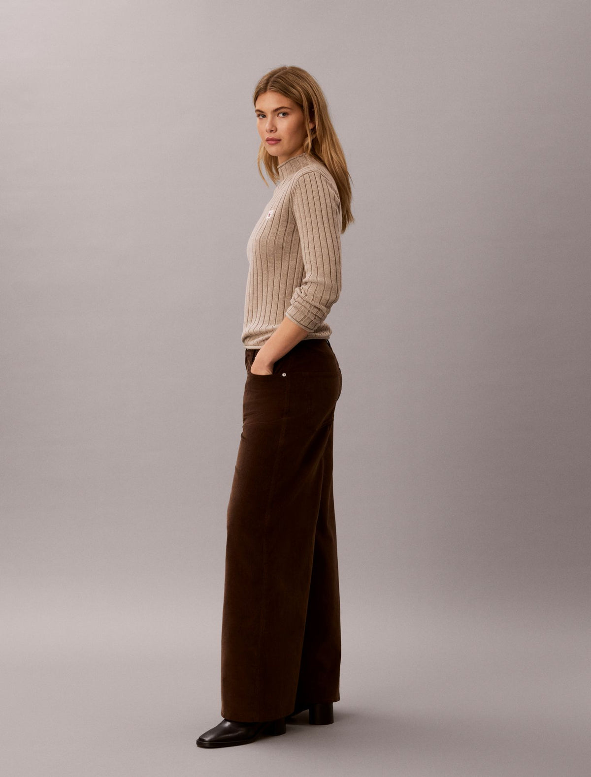 Corduroy Wide Leg Pants - Calvin Klein Women