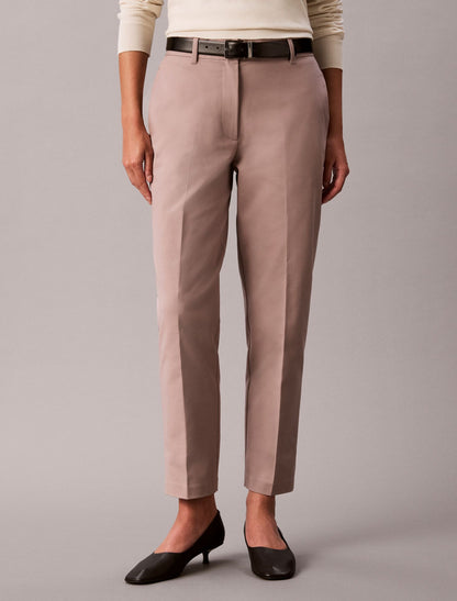 Cotton Stretch Straight Fit Chino Pants - Calvin Klein Women