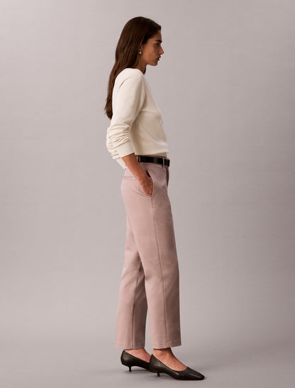 Cotton Stretch Straight Fit Chino Pants - Calvin Klein Women