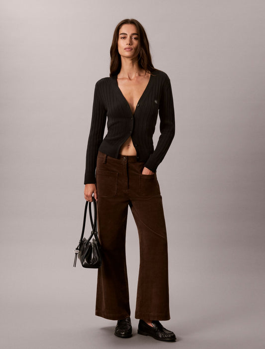 Corduroy Wide Leg Pants - Calvin Klein Women