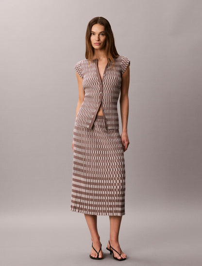 Tech Knit Checkered Rib Skirt - Calvin Klein Women