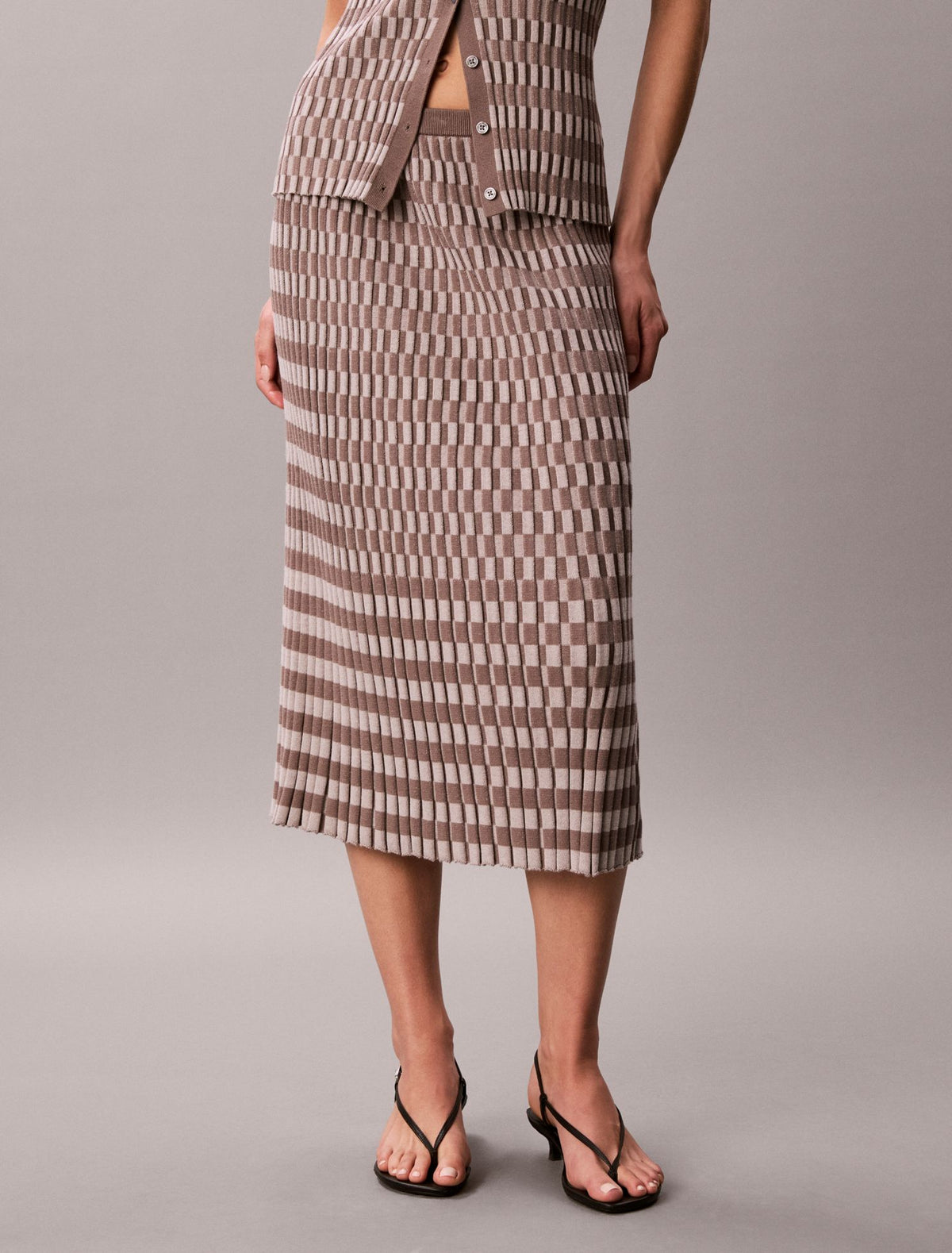 Tech Knit Checkered Rib Skirt - Calvin Klein Women