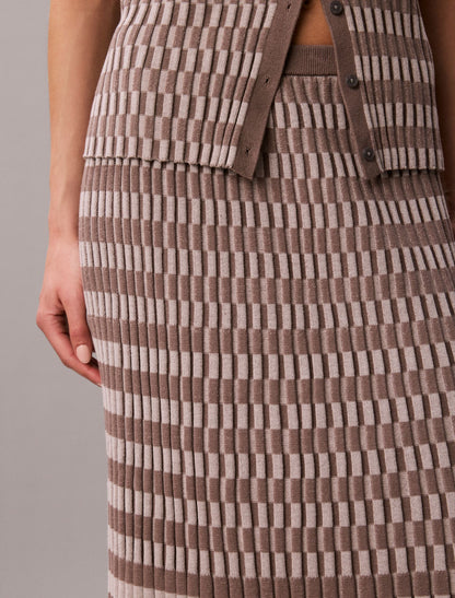 Tech Knit Checkered Rib Skirt - Calvin Klein Women