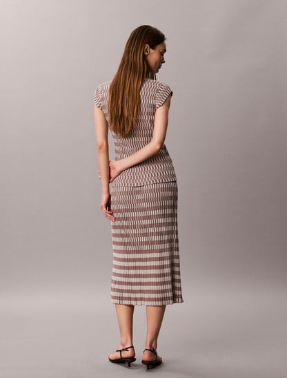 Tech Knit Checkered Rib Skirt - Calvin Klein Women