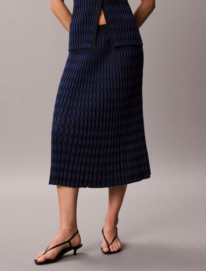 Tech Knit Checkered Rib Skirt - Calvin Klein Women