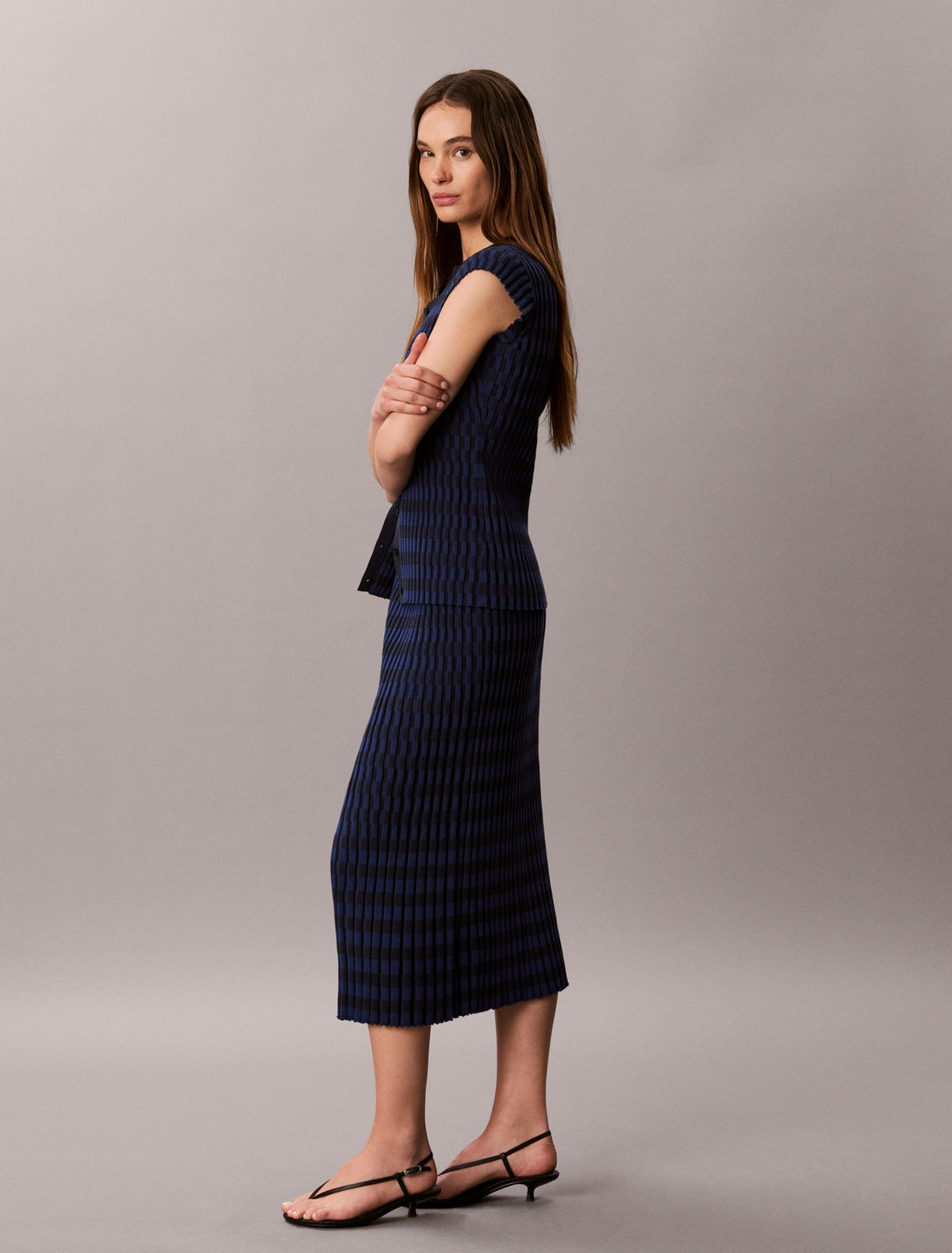 Tech Knit Checkered Rib Skirt - Calvin Klein Women