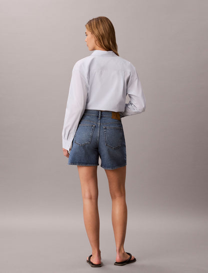 High Rise A-Line Denim Shorts - Calvin Klein Women