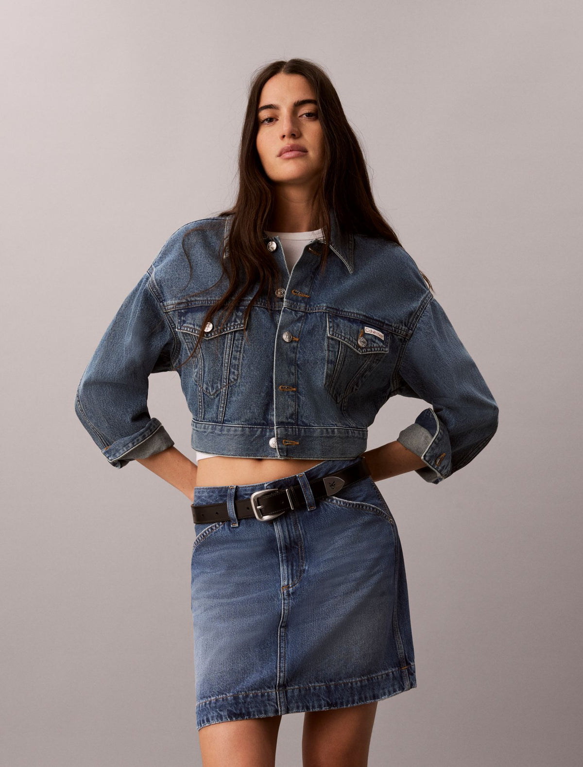 Workwear Denim Mini Skirt - Calvin Klein Women