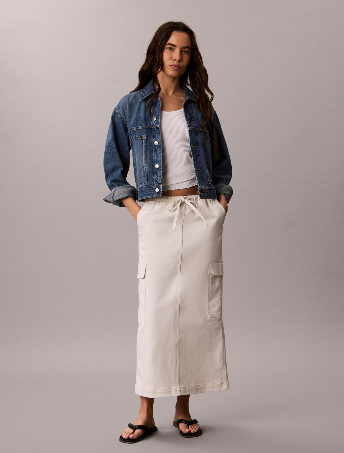 Cotton Twill Cargo Skirt - Calvin Klein Women