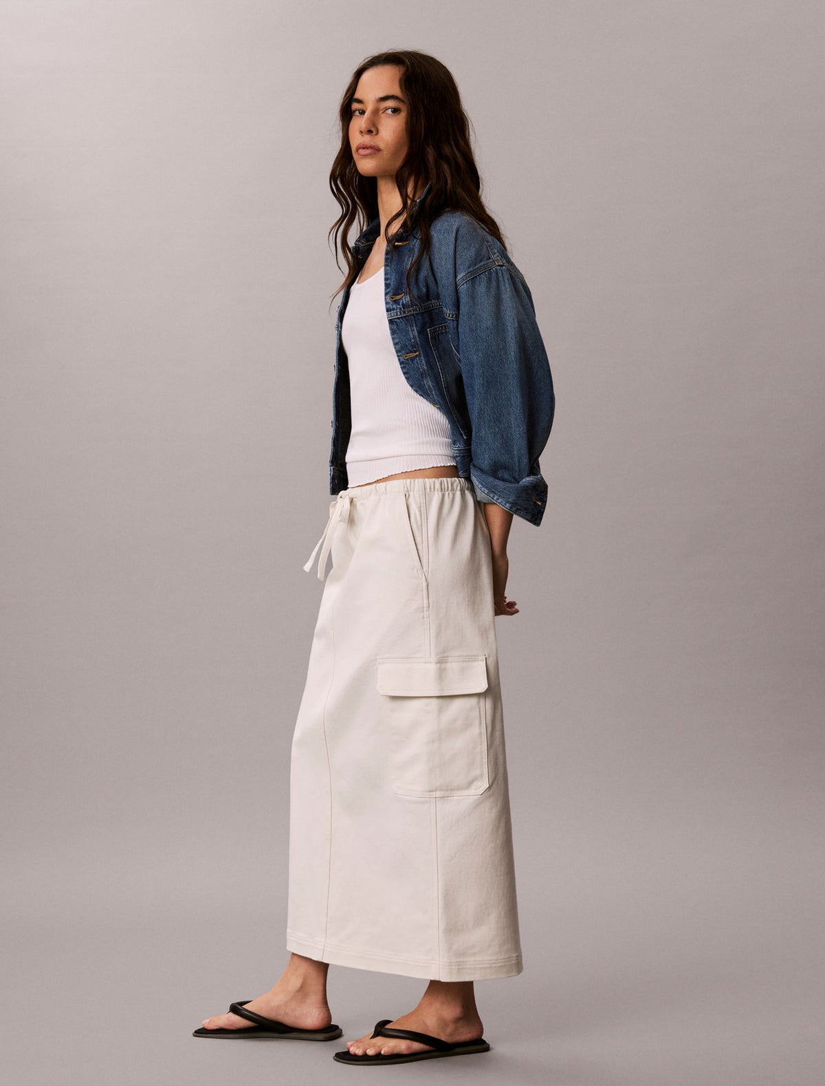 Cotton Twill Cargo Skirt - Calvin Klein Women