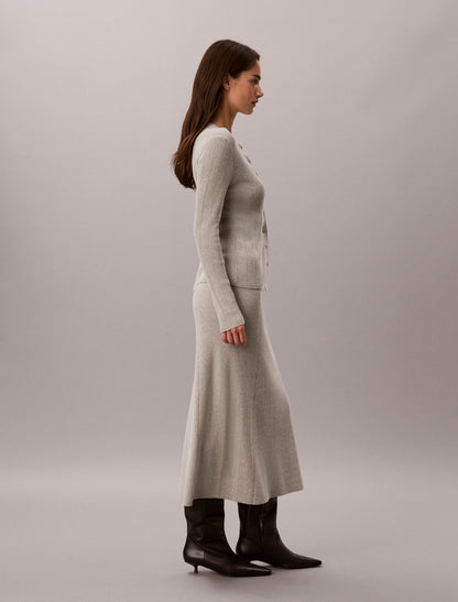 Smooth Cotton Rib Midi Skirt - Calvin Klein Women