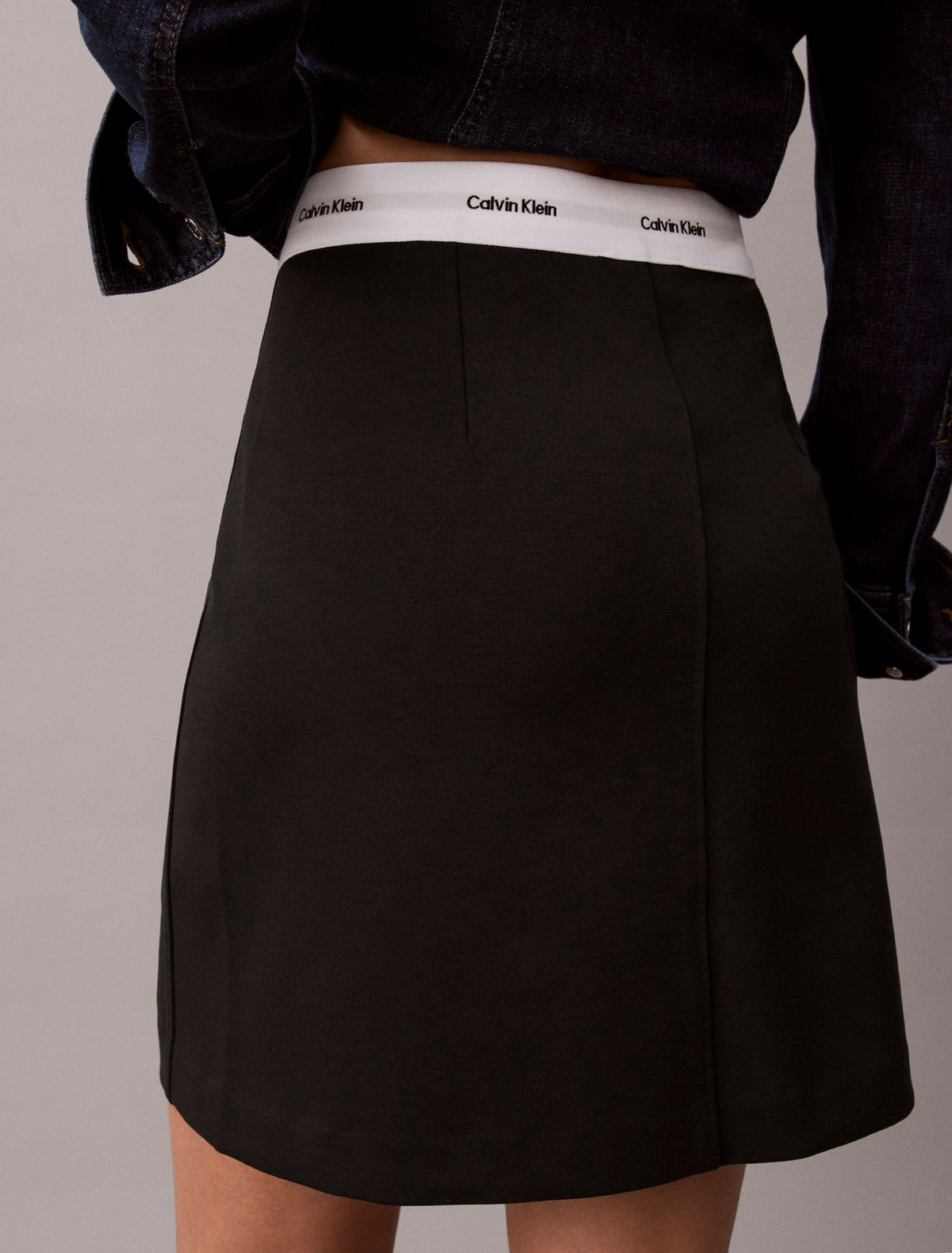 Ponte Knit Logo Waistband Mini Skirt - Calvin Klein Women