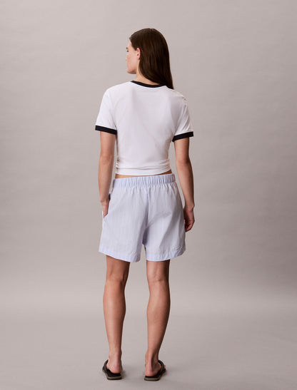 Cotton Poplin Stripe Boxer Shorts - Calvin Klein Women