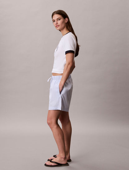 Cotton Poplin Stripe Boxer Shorts - Calvin Klein Women