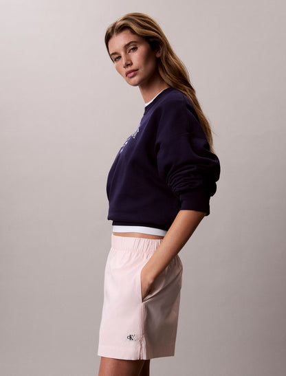 Cotton Poplin Pull-On Shorts - Calvin Klein Women