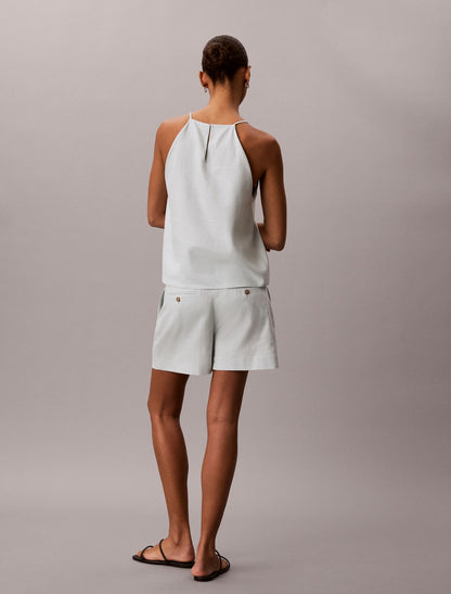 Linen Blend Tailored Shorts - Calvin Klein Women