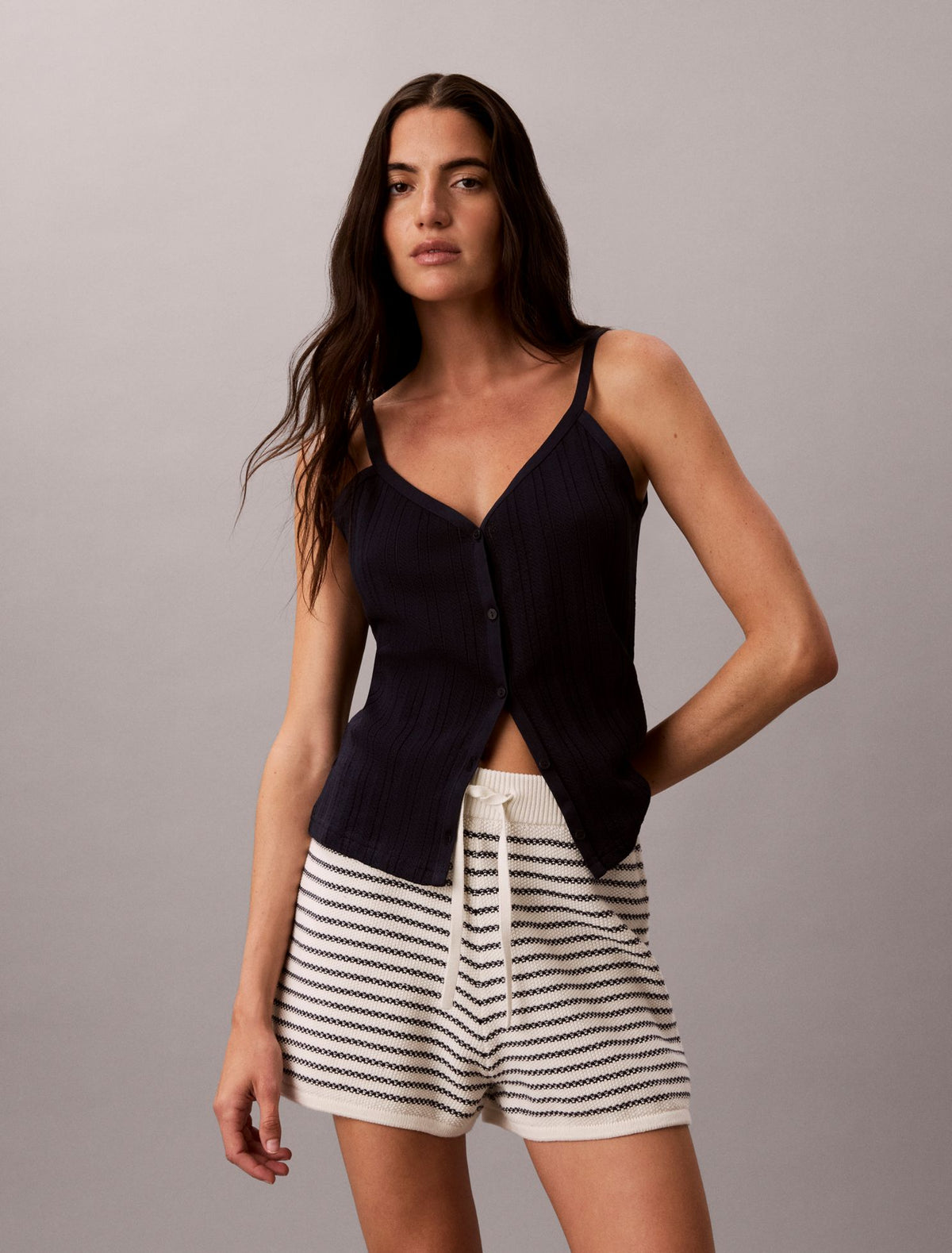 Striped Stitch Shorts - Calvin Klein Women