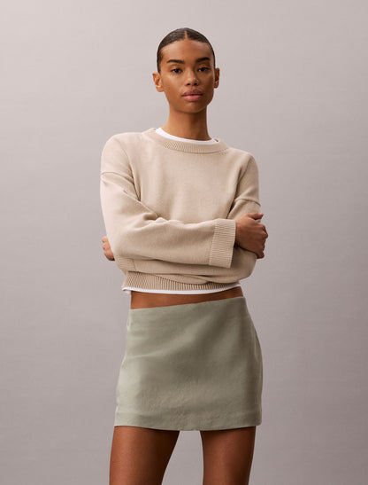 Linen Blend Mini Skort - Calvin Klein Women