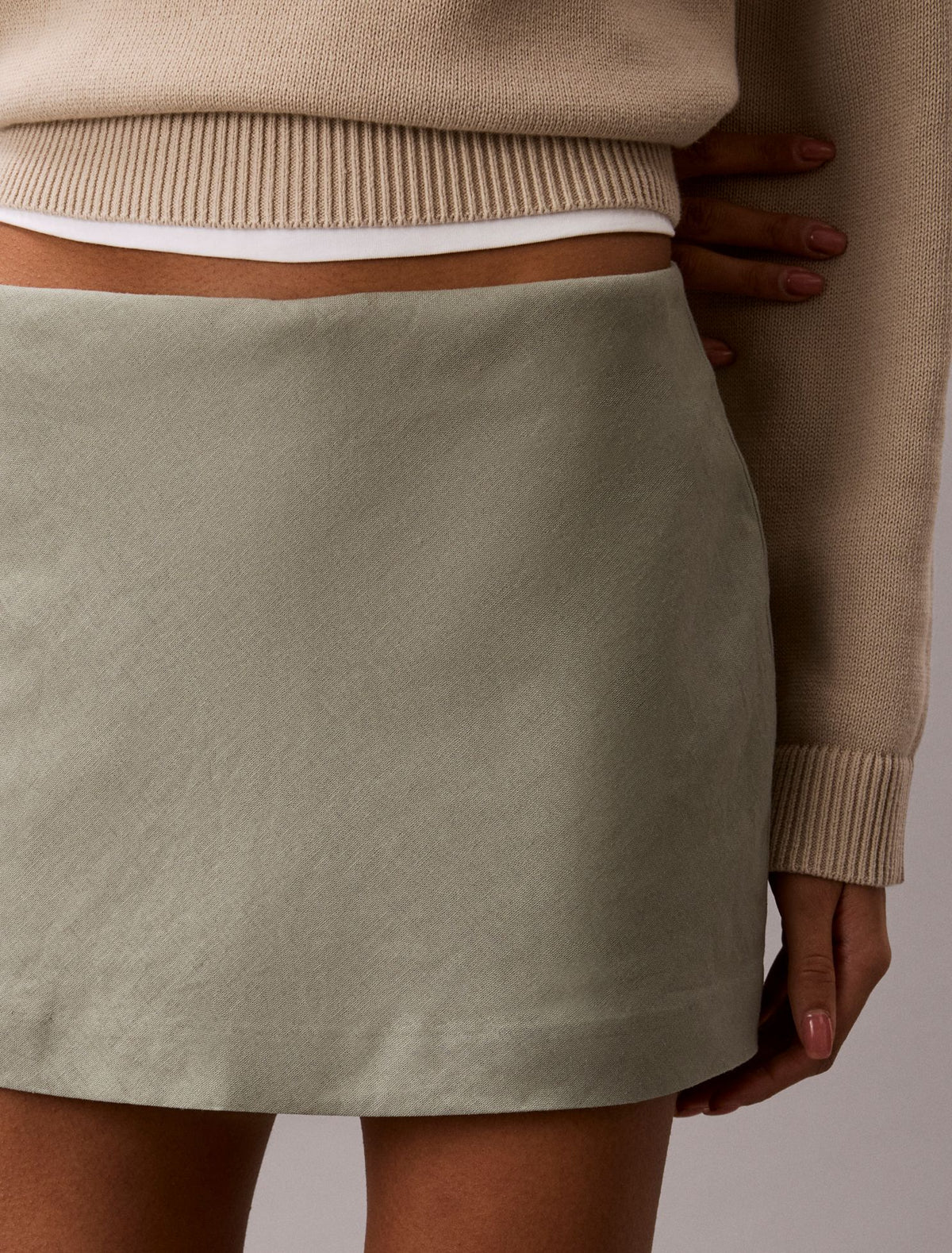 Linen Blend Mini Skort - Calvin Klein Women