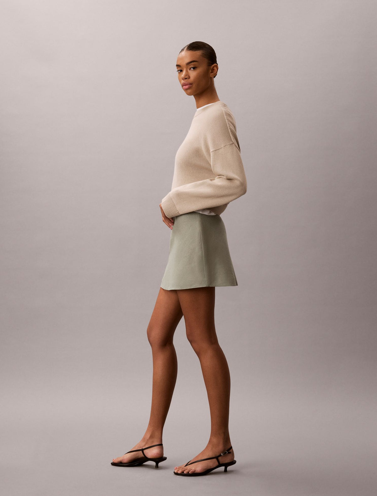 Linen Blend Mini Skort - Calvin Klein Women