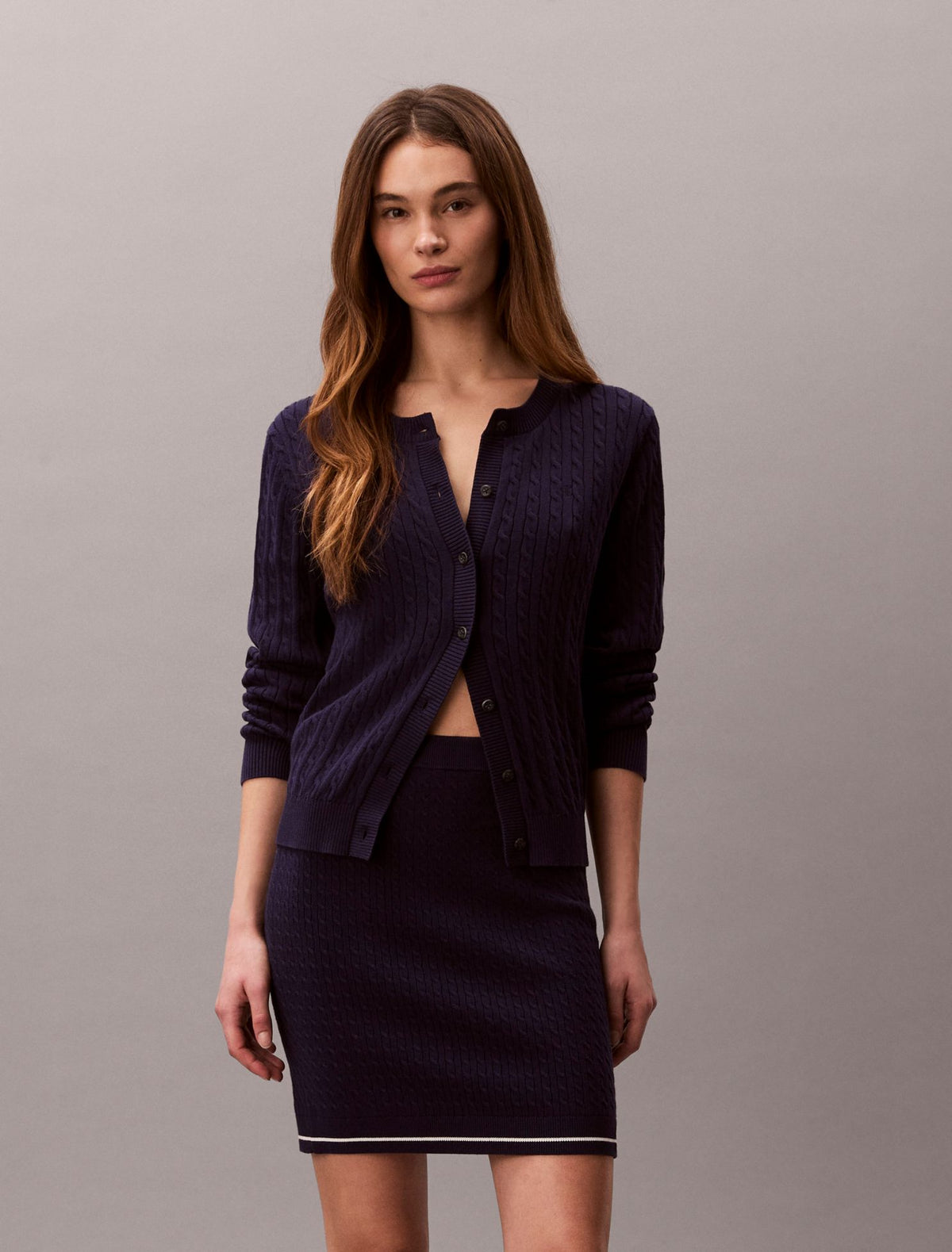 Micro Cable Knit Mini Skirt - Calvin Klein Women