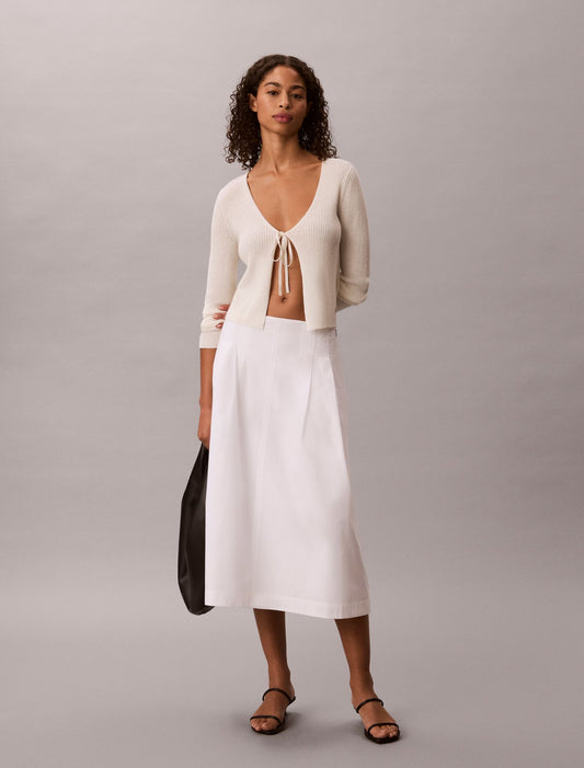 Cotton Poplin Midi Skirt - Calvin Klein Women