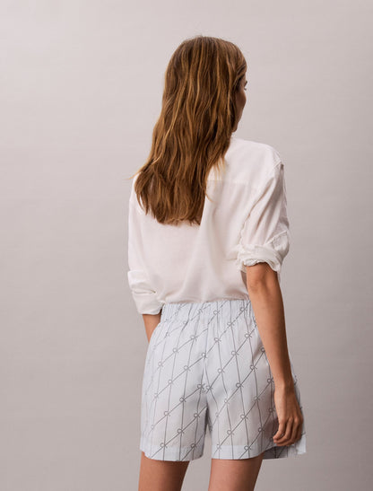 Cotton Poplin Printed Shorts - Calvin Klein Women