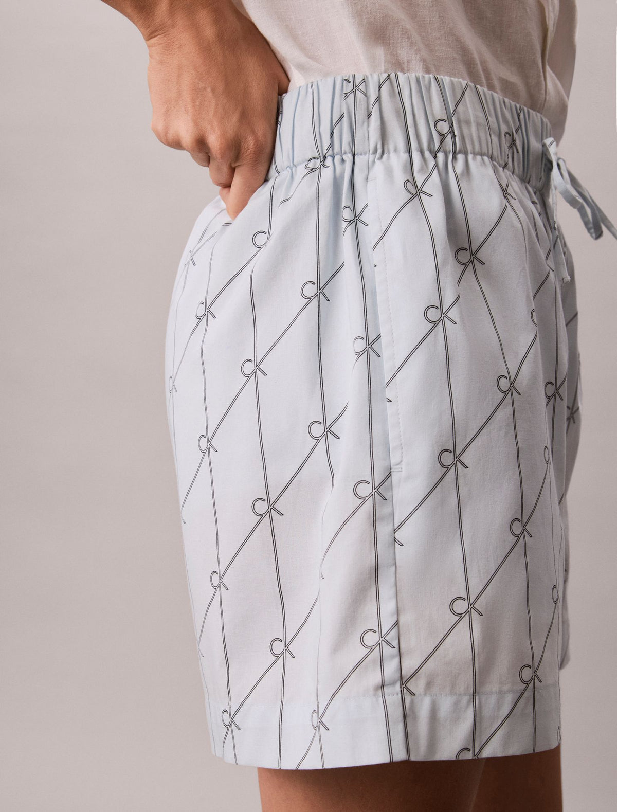 Cotton Poplin Printed Shorts - Calvin Klein Women